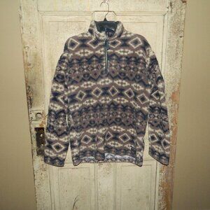 Southern Marsh Sherpa Fleece Tribal Aztec 1/4 Zip Pullover Mens Sz M (KK-5)